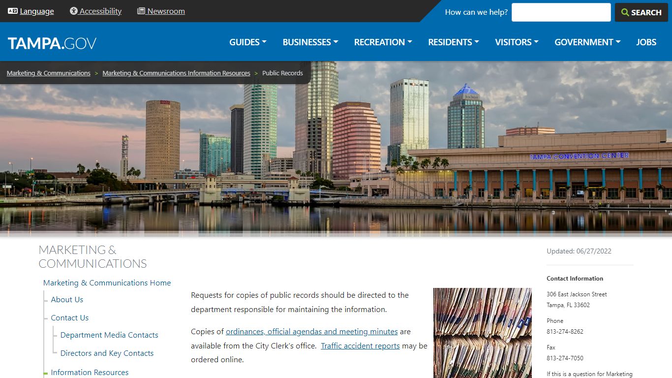 Public Records | City of Tampa