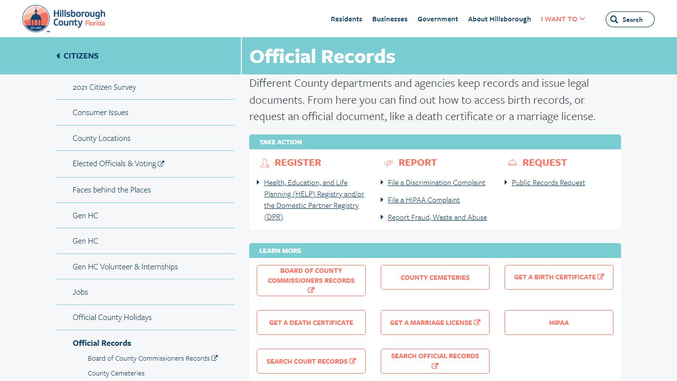 Official Records - Hillsborough County, Florida